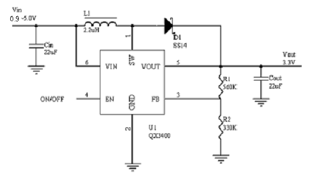 同步升壓DC\DC電源IC QX3400