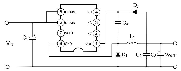 SD4938 12V/0.3A輸出時應用線路圖