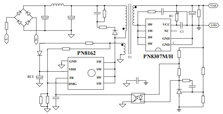 PN8162 20W PD快充芯片典型應用電路