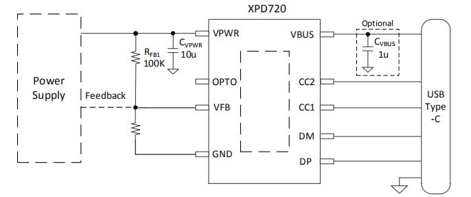 協議芯片XPD720 DC-DC電路圖