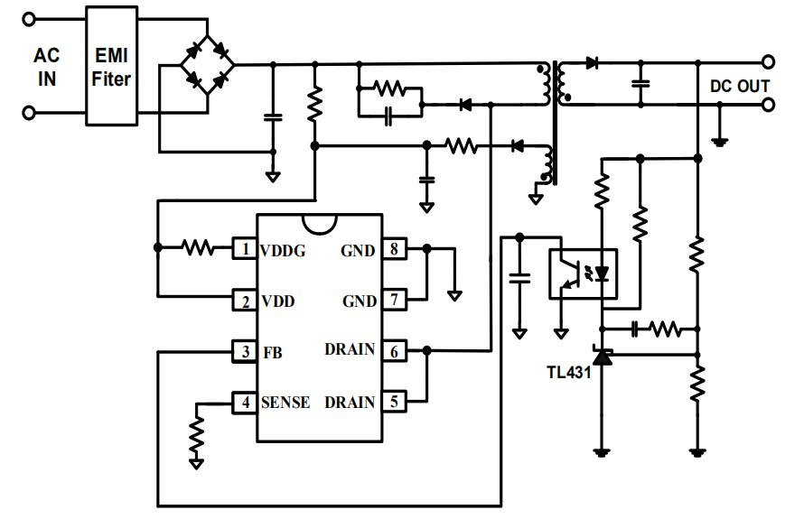 CR5244電流型pwm控製ic電路圖