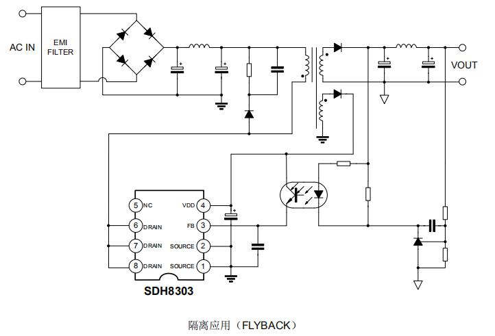 sdh8303隔離應用電路圖