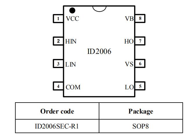 id2006驅動芯片封裝及引腳