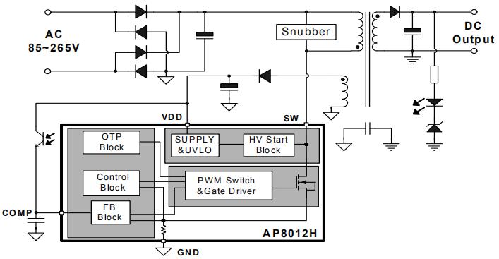 viper12a替代芯片應用電路