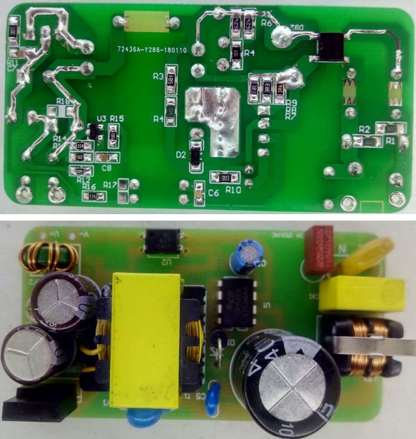 24w適配器電源芯片方案PCB及DEMO實物圖