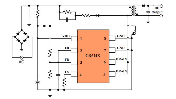 CR6245_5w原邊反饋控製芯片電路圖